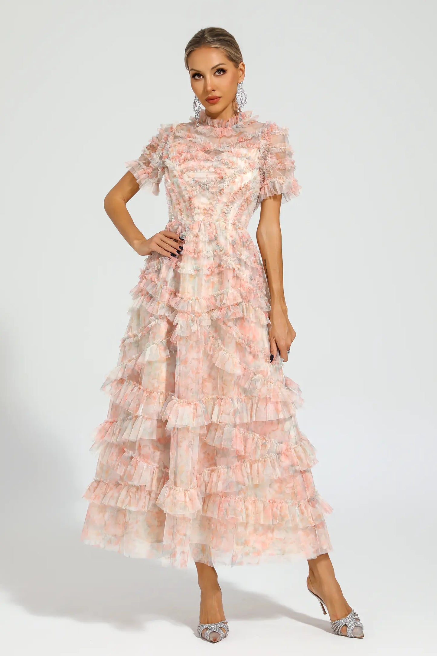 Saroyan Pink Floral Midi Dress