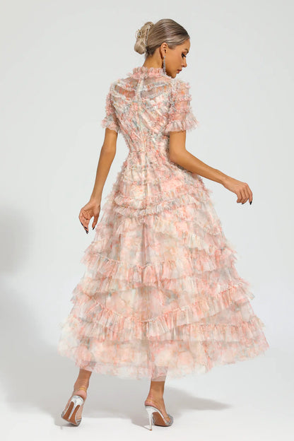 Saroyan Pink Floral Midi Dress