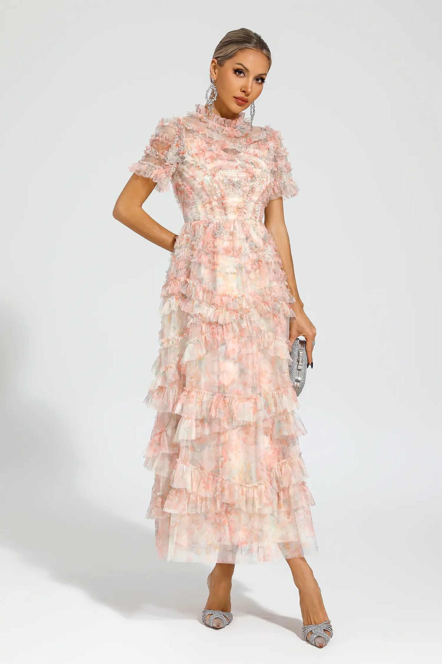 Saroyan Pink Floral Midi Dress