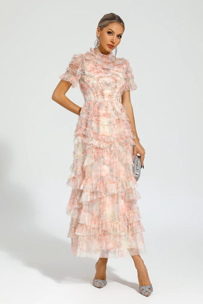 Saroyan Pink Floral Midi Dress