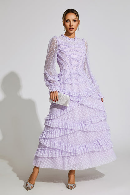 Saroyan Light Purple Floral Midi Dress