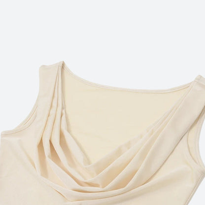 Off Shoulder Cowl Neck Side Ruched Satin Bodycon Mini Dress