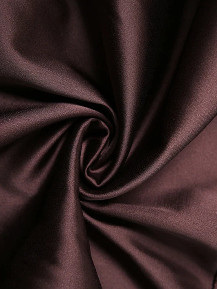 Satin Ruffle V Neck Tie Front Bell Sleeve Tiered Ruffle Mini Dress