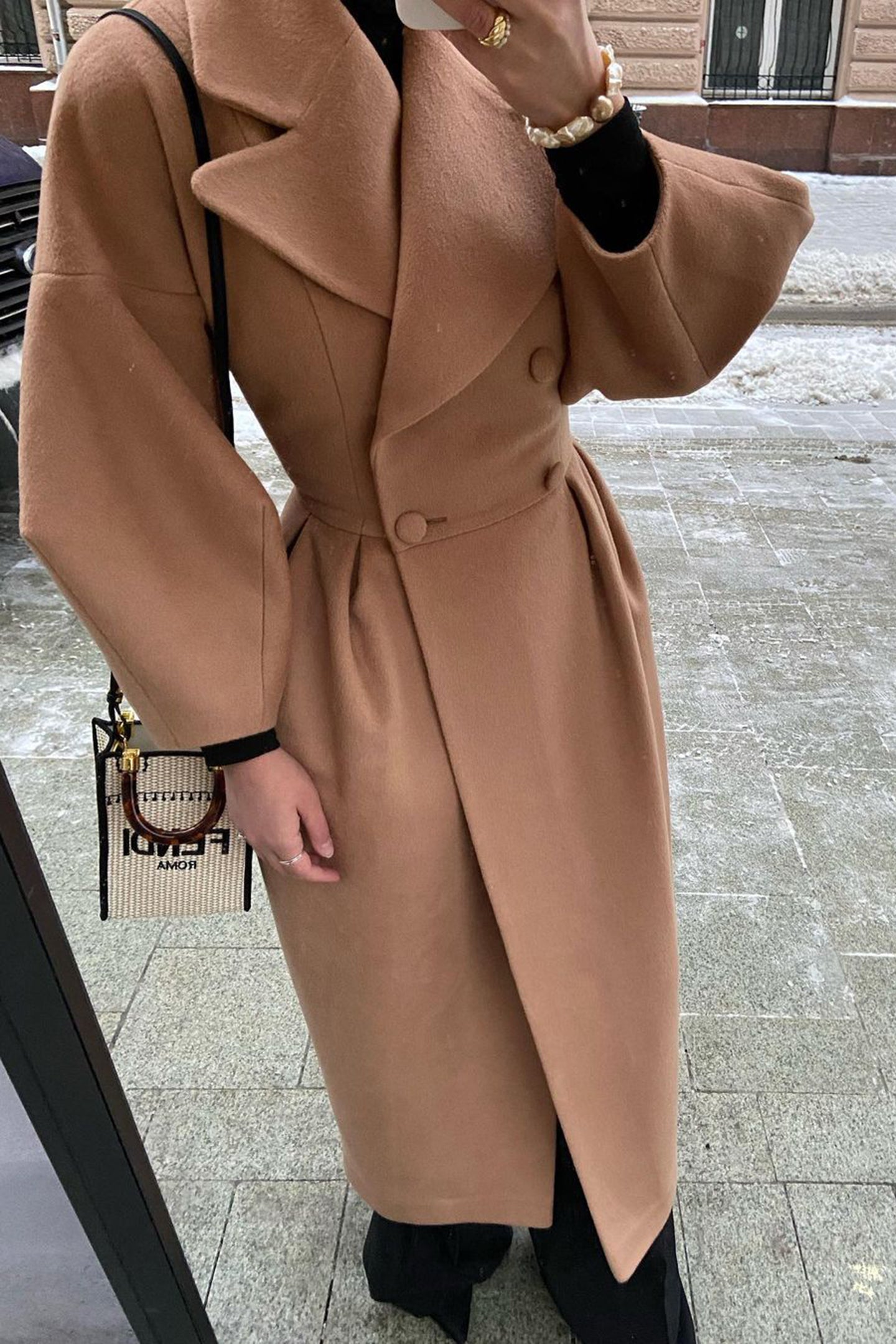 Renata Double-breasted Lantern Sleeve Coat