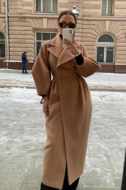 Renata Double-breasted Lantern Sleeve Coat