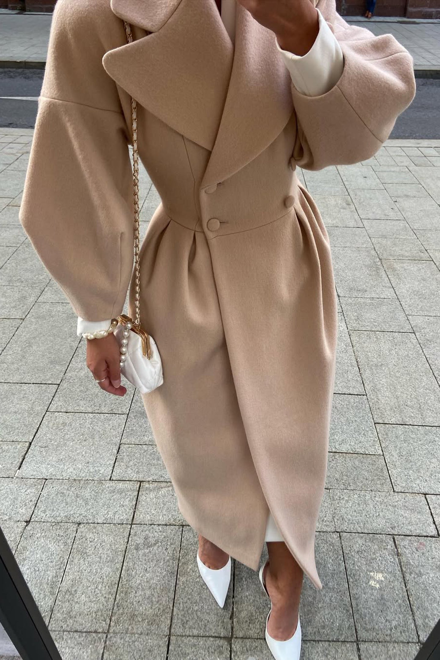 Renata Double-breasted Lantern Sleeve Coat