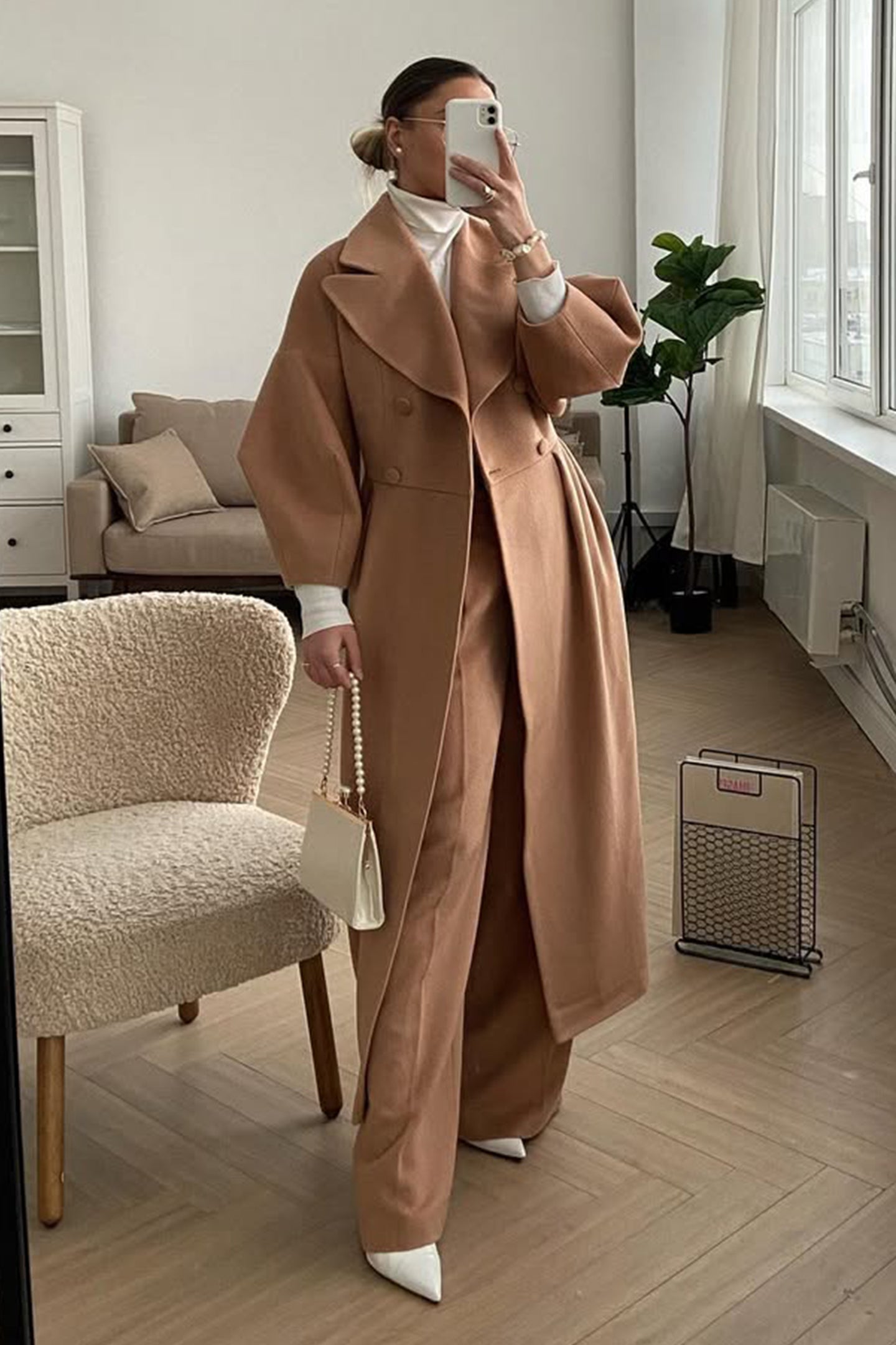 Renata Double-breasted Lantern Sleeve Coat