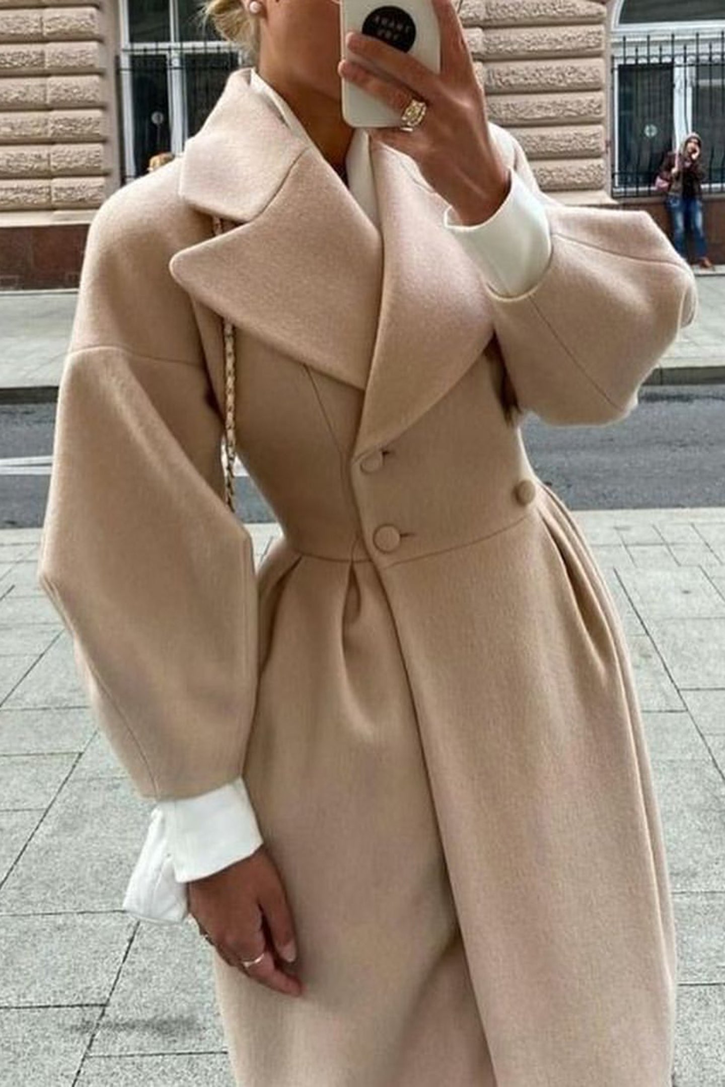 Renata Double-breasted Lantern Sleeve Coat