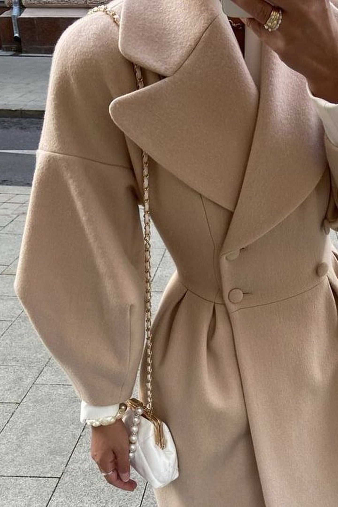 Renata Double-breasted Lantern Sleeve Coat