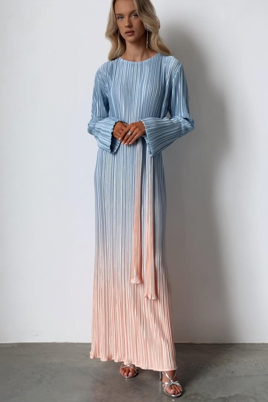 Claire Pleated Gradient Maxi Dress