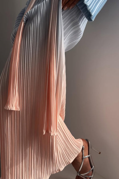 Claire Pleated Gradient Maxi Dress