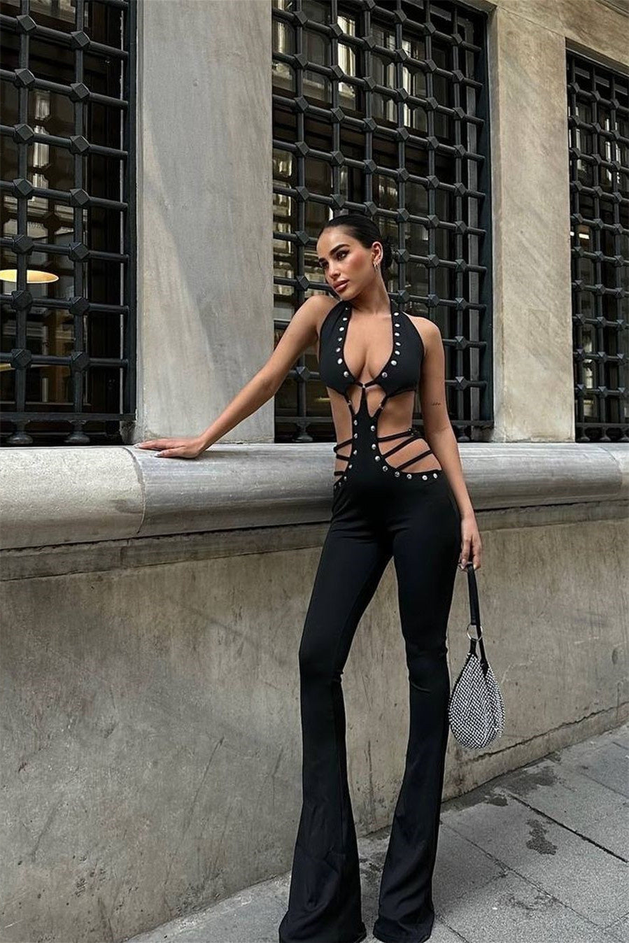 Amanda Halter Cut-out Jumpsuit