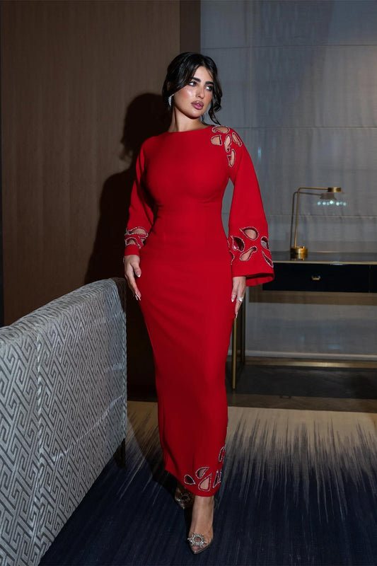 Sharon Long Sleeve Hollow Maxi Dress