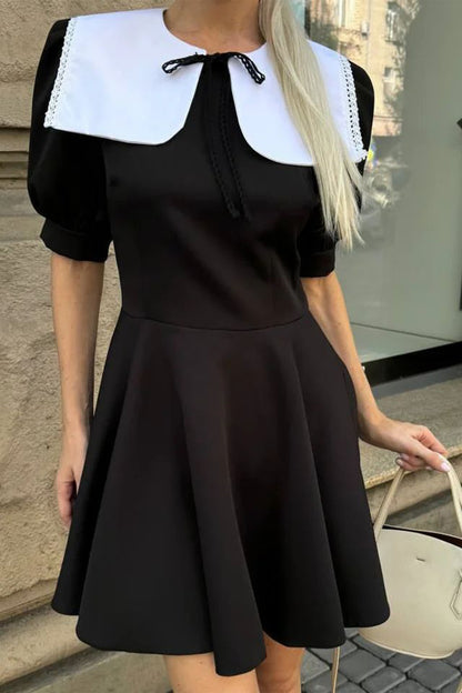 Chloe Doll Collar Puff Sleeve Mini Dress