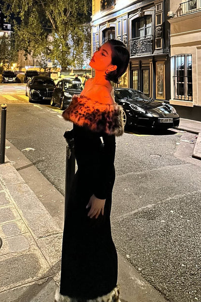 Hulda Leopard Print Off Shoulder Maxi Dress