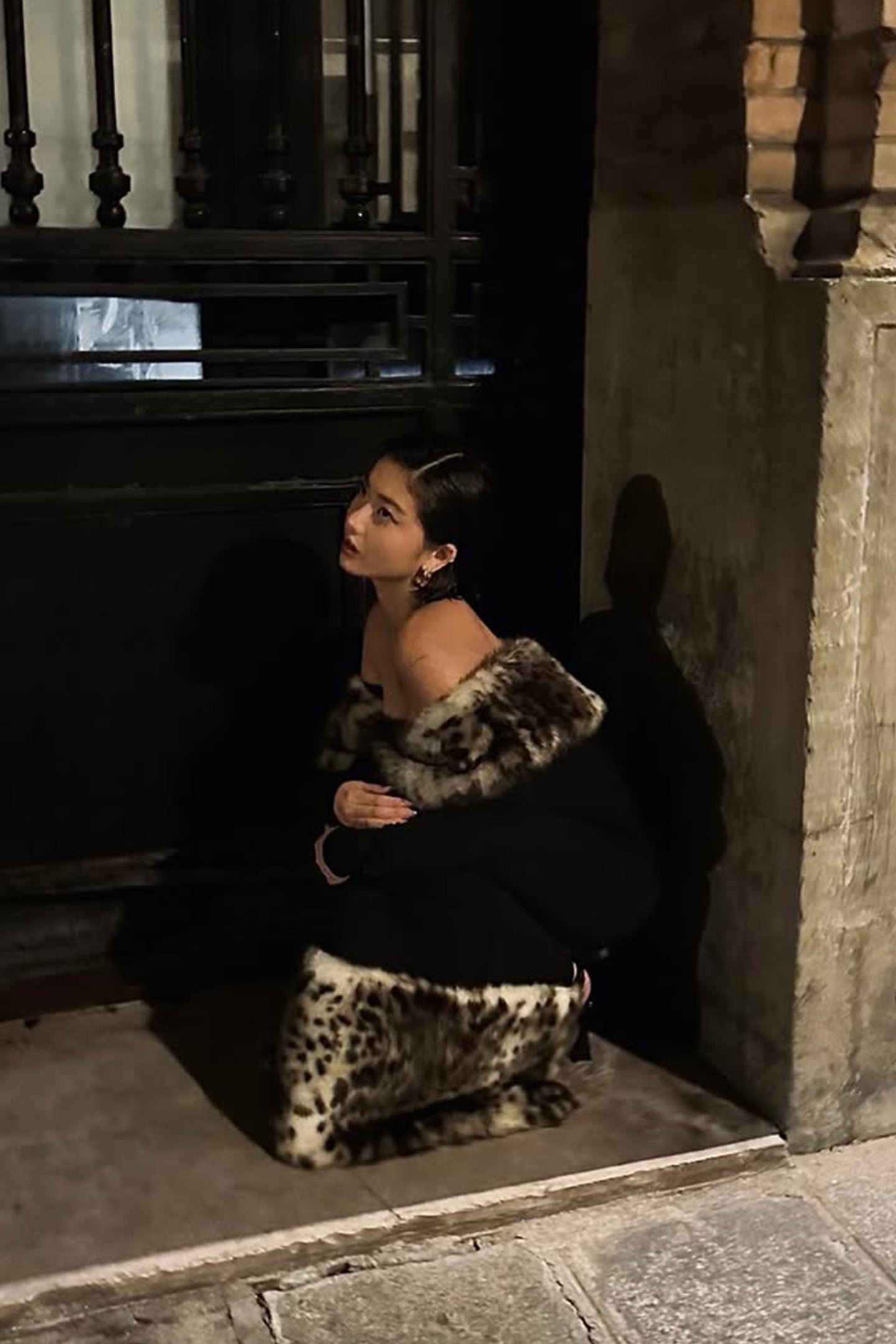 Hulda Leopard Print Off Shoulder Maxi Dress