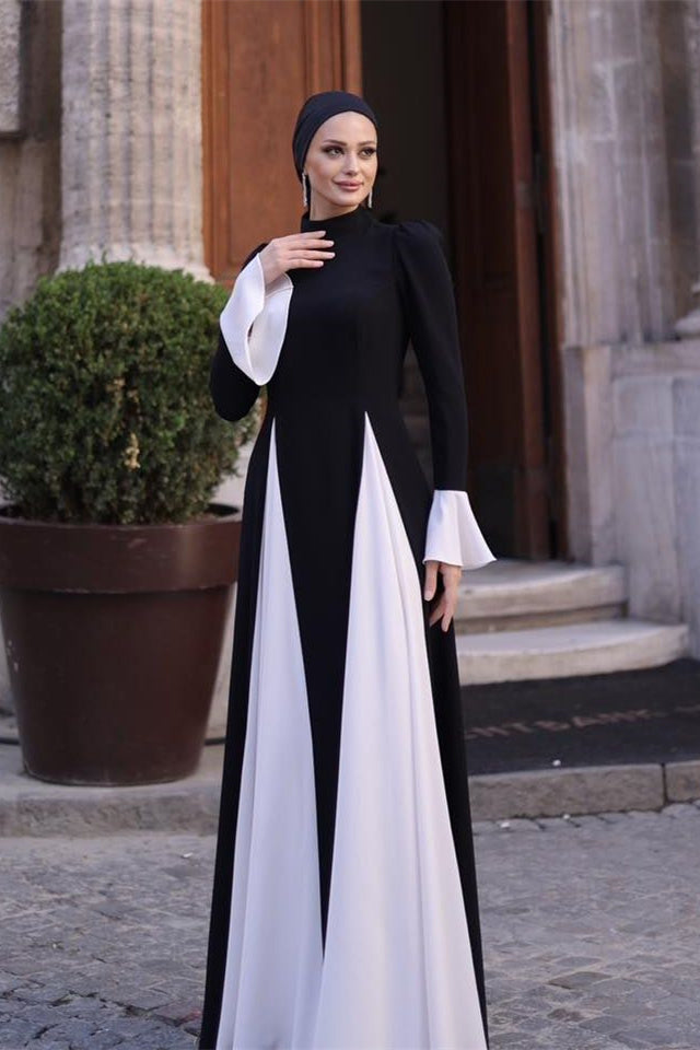 Aurora Color Block Ruffle Maxi Dress