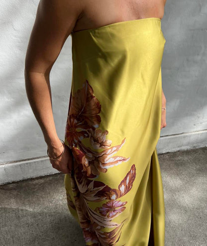 Xenia Floral Printed Strapless Maxi Dress