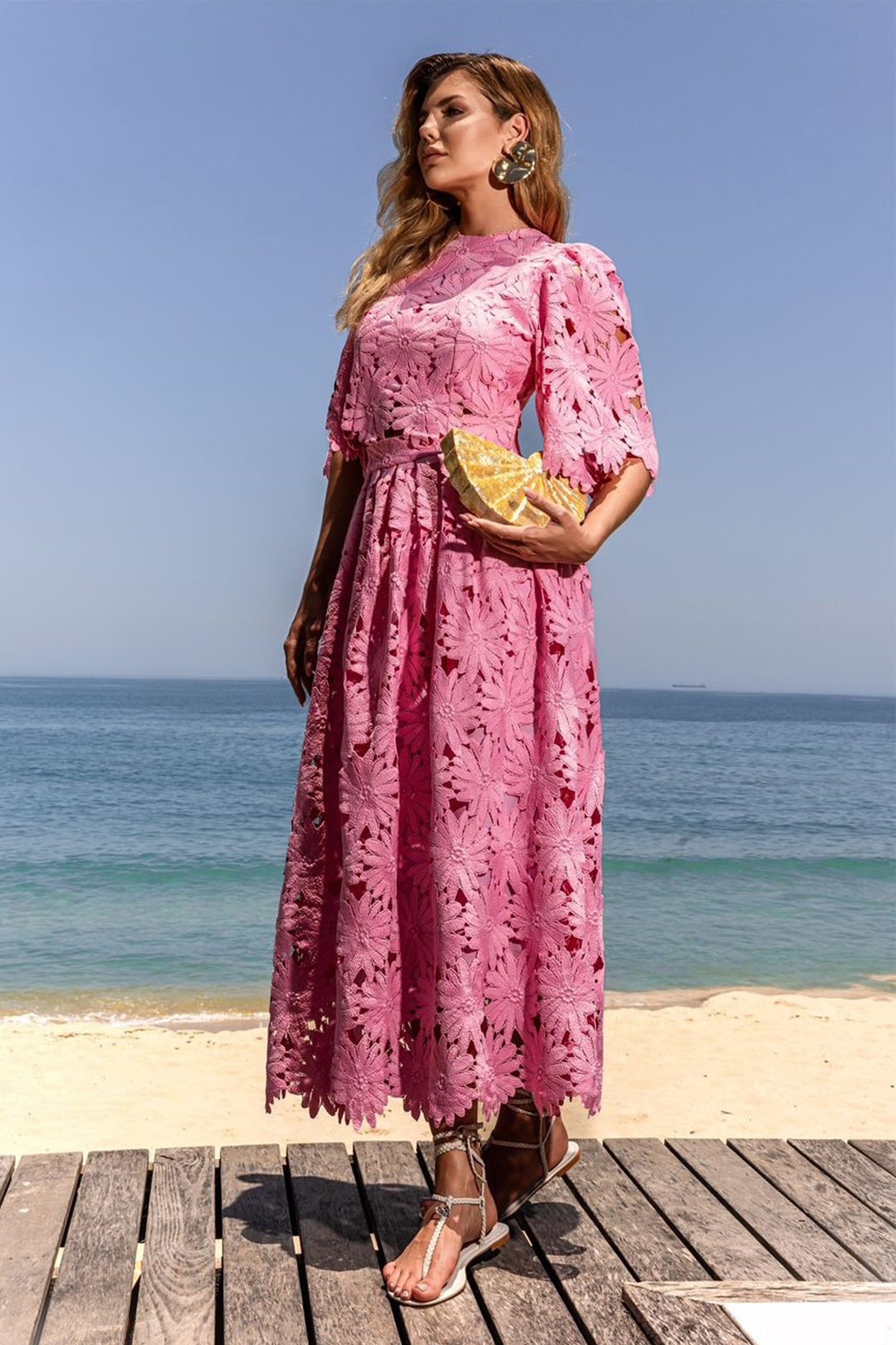 Madeline Lace Embroidered Top & Maxi Skirt Set