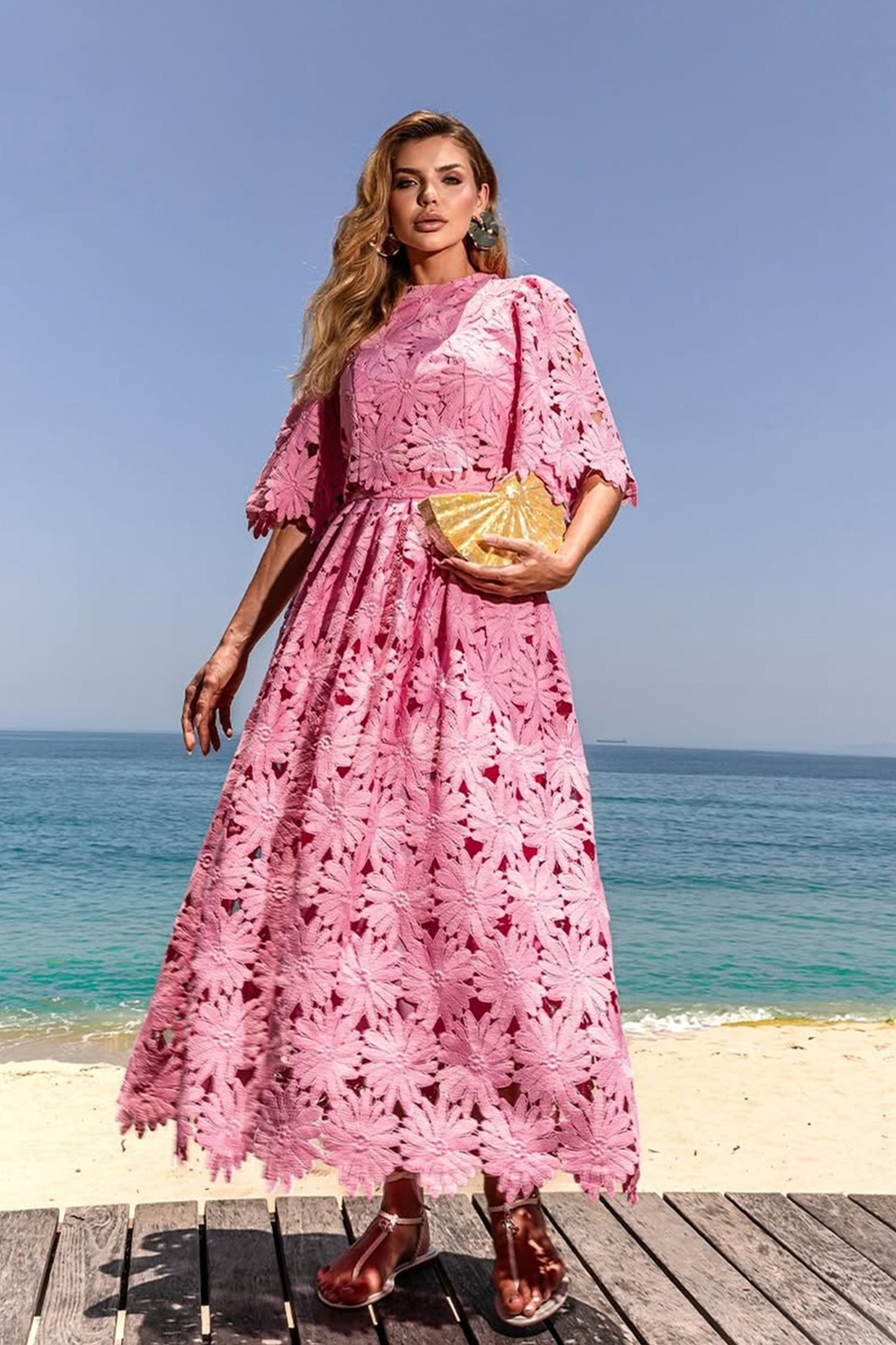 Madeline Lace Embroidered Top & Maxi Skirt Set