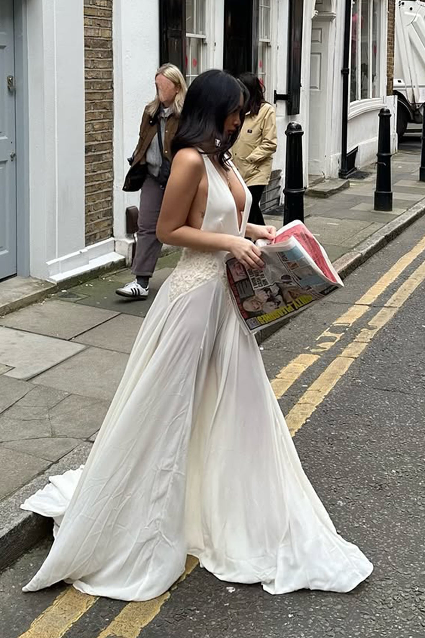 Cecilia Plunge Neck Chiffon Maxi Dress