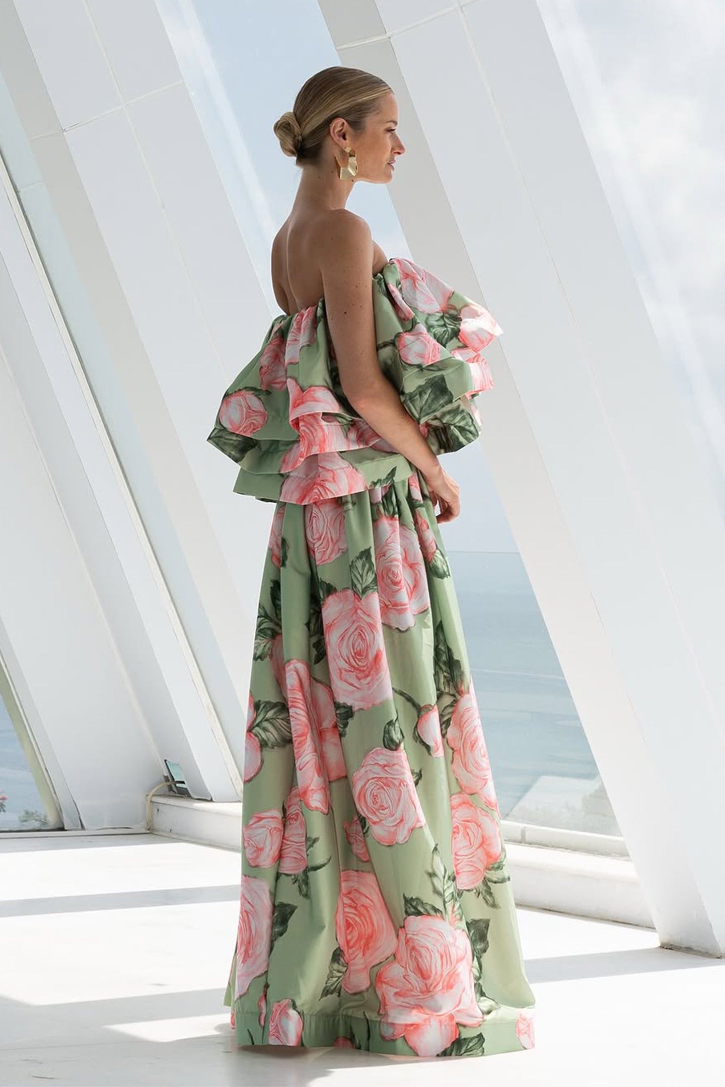 Charlotte Rose Print Strapless Top & Maxi Skirt Set