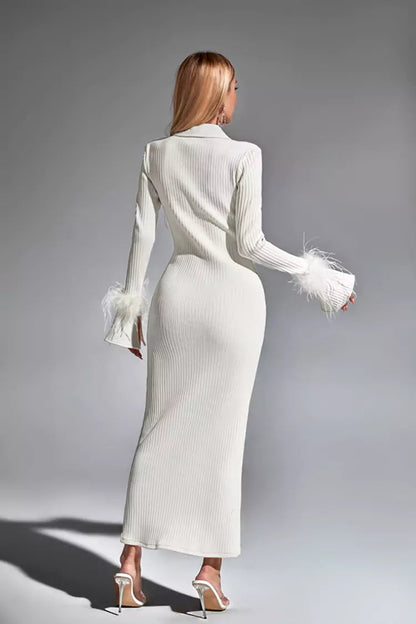 Sawyer Cream Long Sleeve Maxi Dress