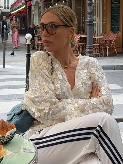 Rhea | Glamorous Sparkling Blouse