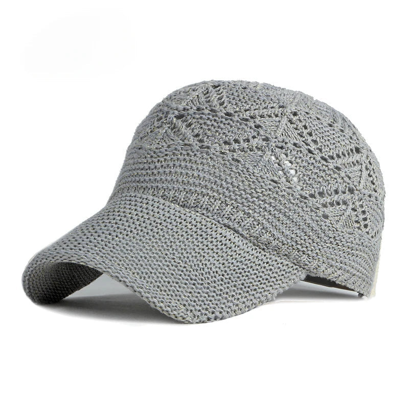 Mesh Woman Baseball Cap Knitted Summer Breathable Sun Protection Caps
