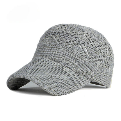Mesh Woman Baseball Cap Knitted Summer Breathable Sun Protection Caps