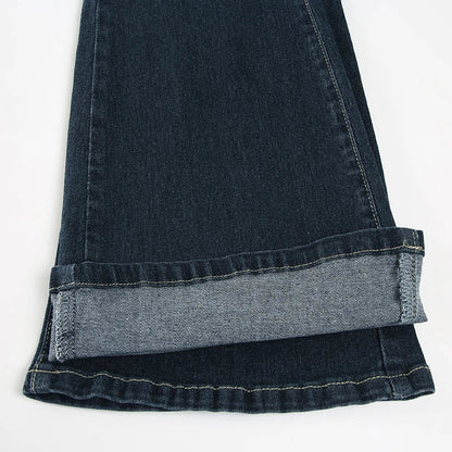 Vintage y2k Flared Jeans Retro Button-up Low Rise Casual Denim Pants Harajuku 2000s Trousers Basic Aesthetic Mom Jeans