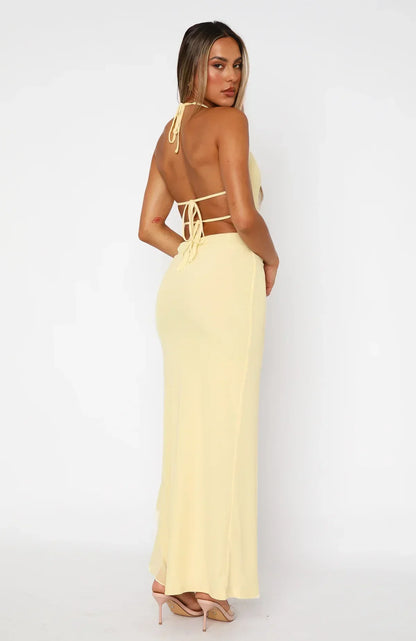 Ella Ruffled Tie Maxi Dress