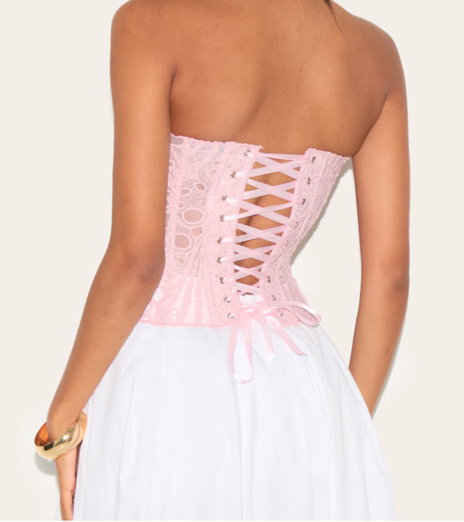 Maci | Lace Tie Corset Top