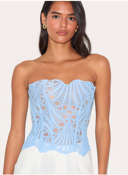 Maci | Lace Tie Corset Top