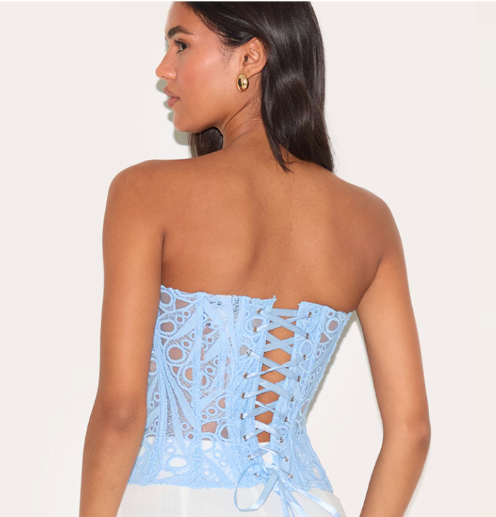 Maci | Lace Tie Corset Top