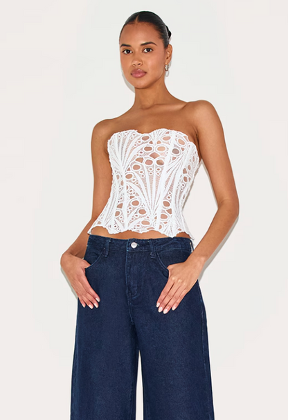 Maci | Lace Tie Corset Top