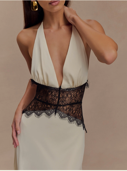 Noiréa Lace and Satin Dress