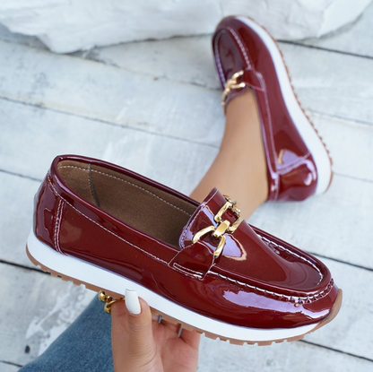 AmyVictoria | Shiny Bordeaux Loafers
