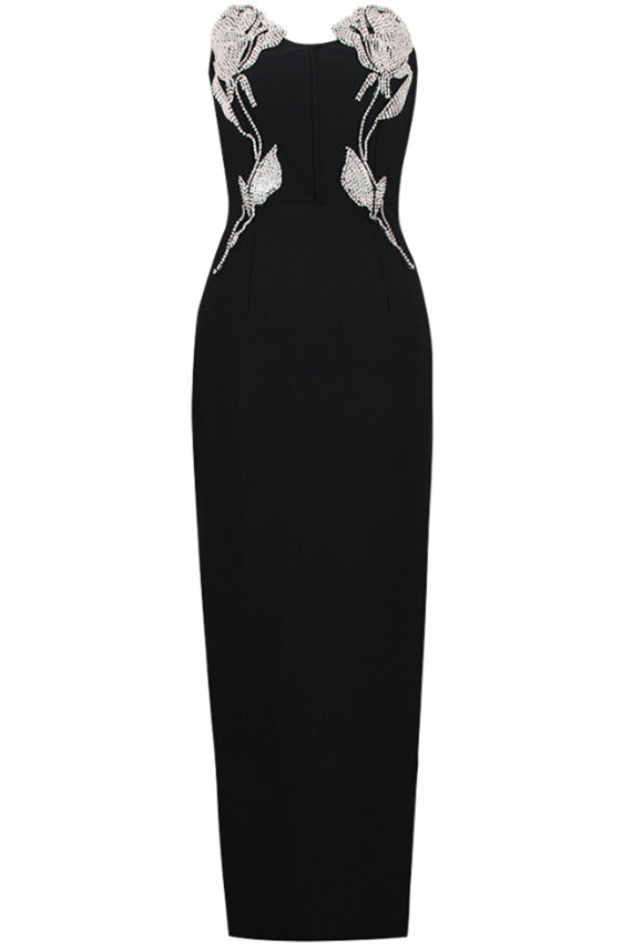 Jocelyn Diamante Embellished Strapless Maxi Dress