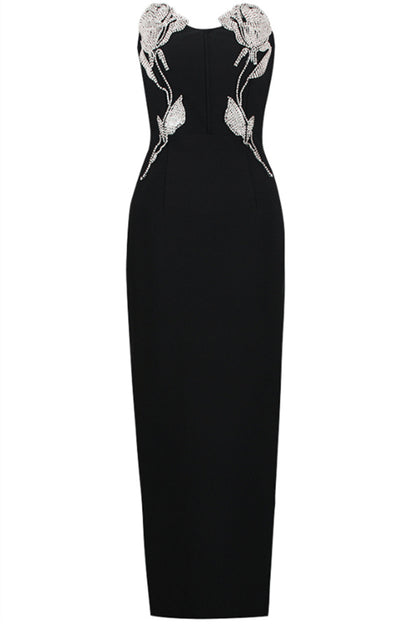 Jocelyn Diamante Embellished Strapless Maxi Dress