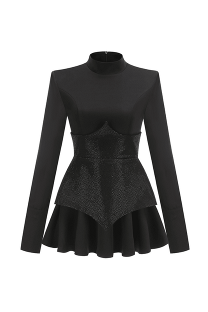 Stella Embellished Long Sleeve Mini Dress