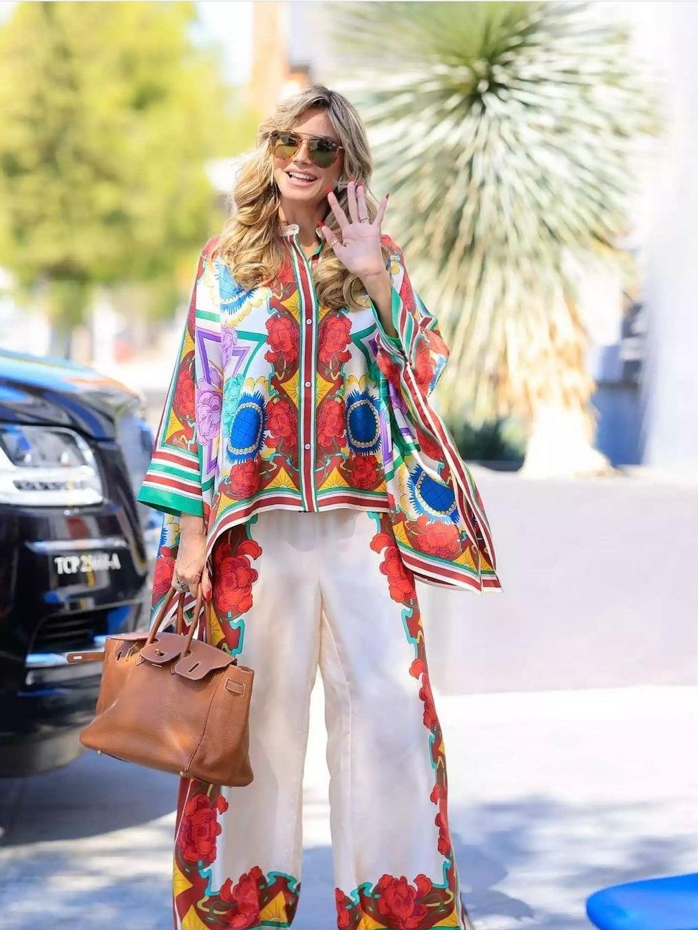 Floral Batwing Sleeves Top & Pants Coord Set