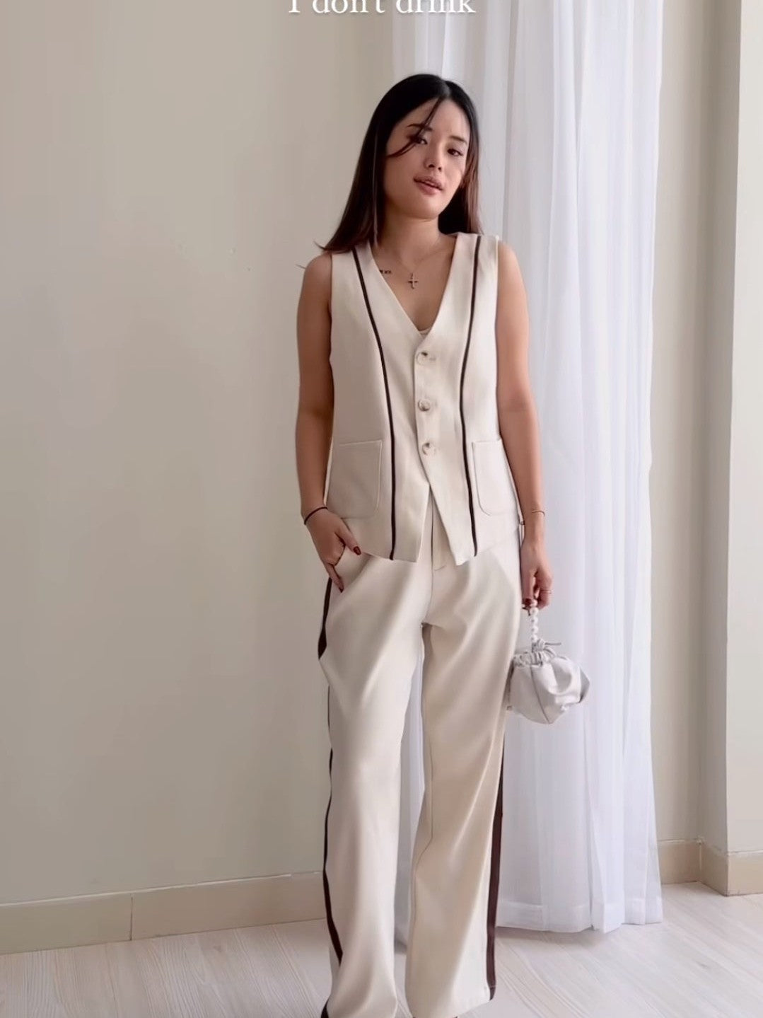 Striped Waistcoat Vest & Pants Coord Set