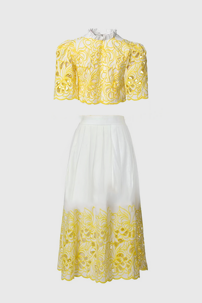 Kelly Floral Embroidered Two-Piece Set