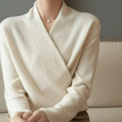 | Women's Winter Wrap V Neck Knit Sweater