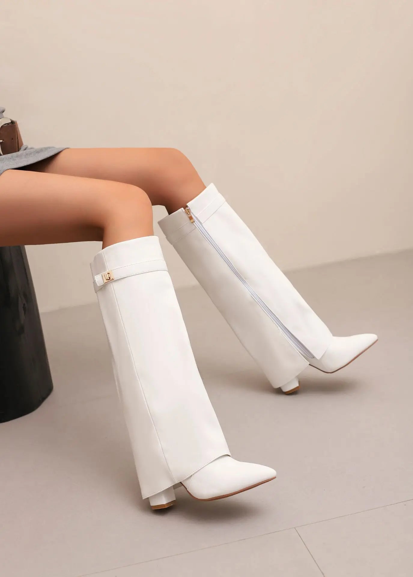 The Maya — Thigh-High Boots with Gold Buckle