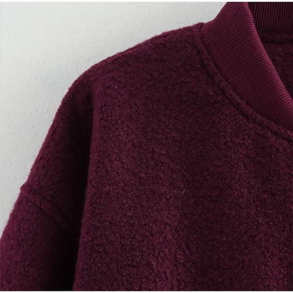 Casual Zipper Long Sleeve O-neck Coat for Women Spring New Solid Loose Female Jacket Vintage Ladies Outwear Top High Street