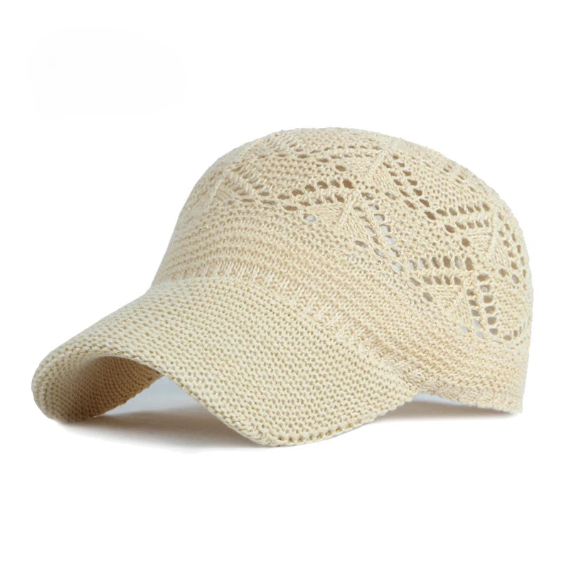 Mesh Woman Baseball Cap Knitted Summer Breathable Sun Protection Caps