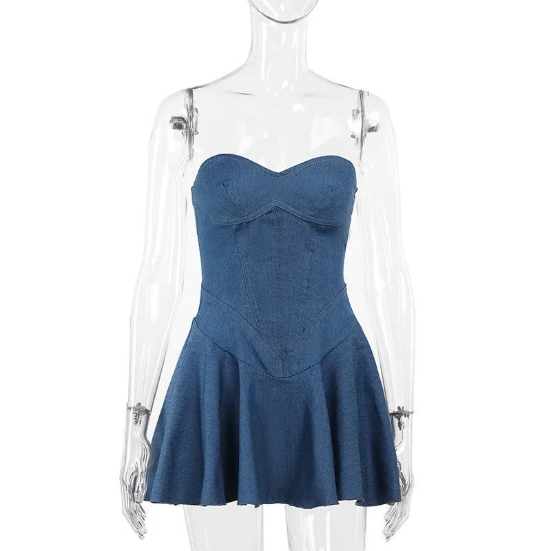 Summer Woman's Dresses Miniskirt Strapless Sexy & Club Party dress