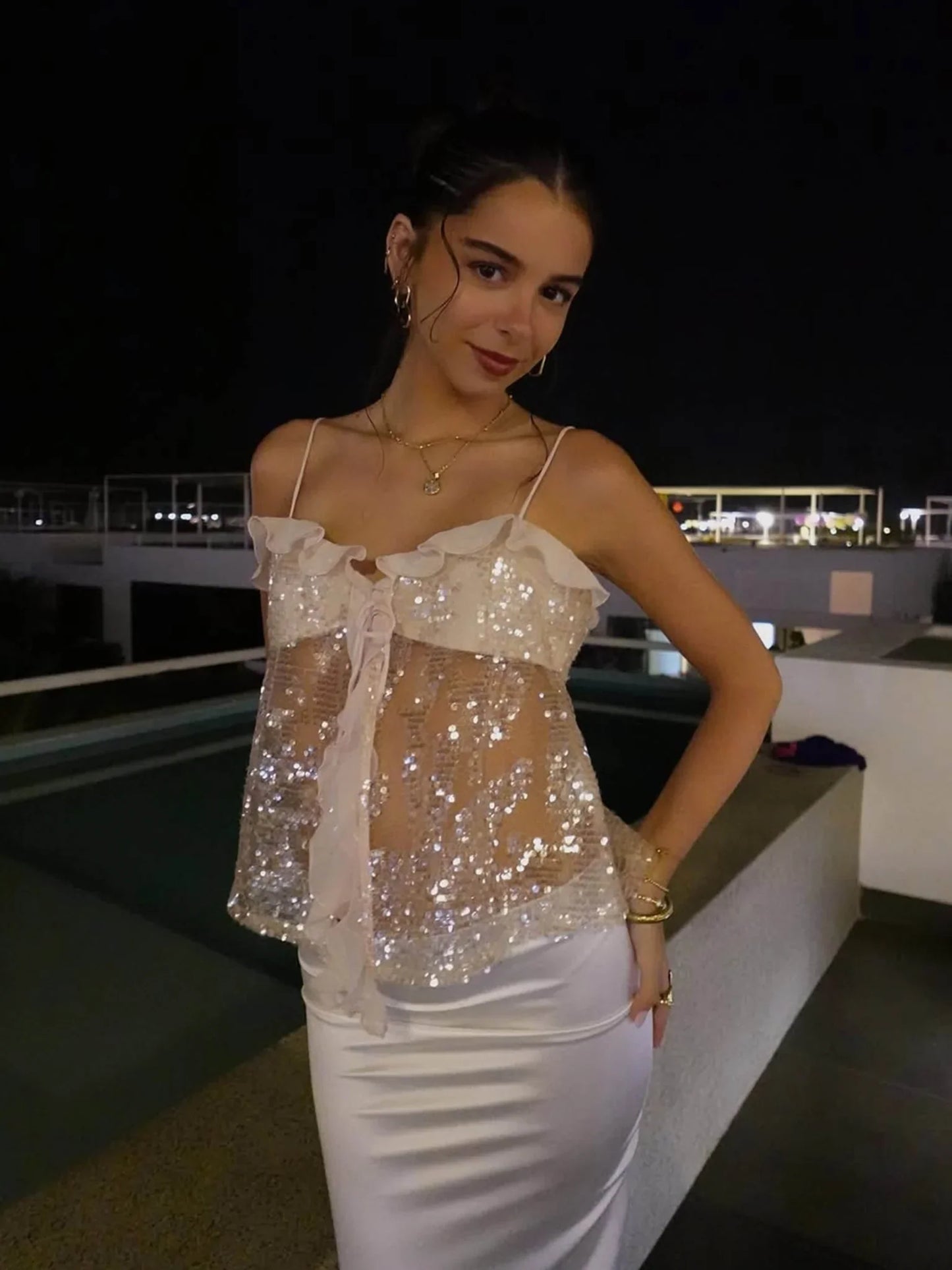 Clarissa | Sequin Halter Top